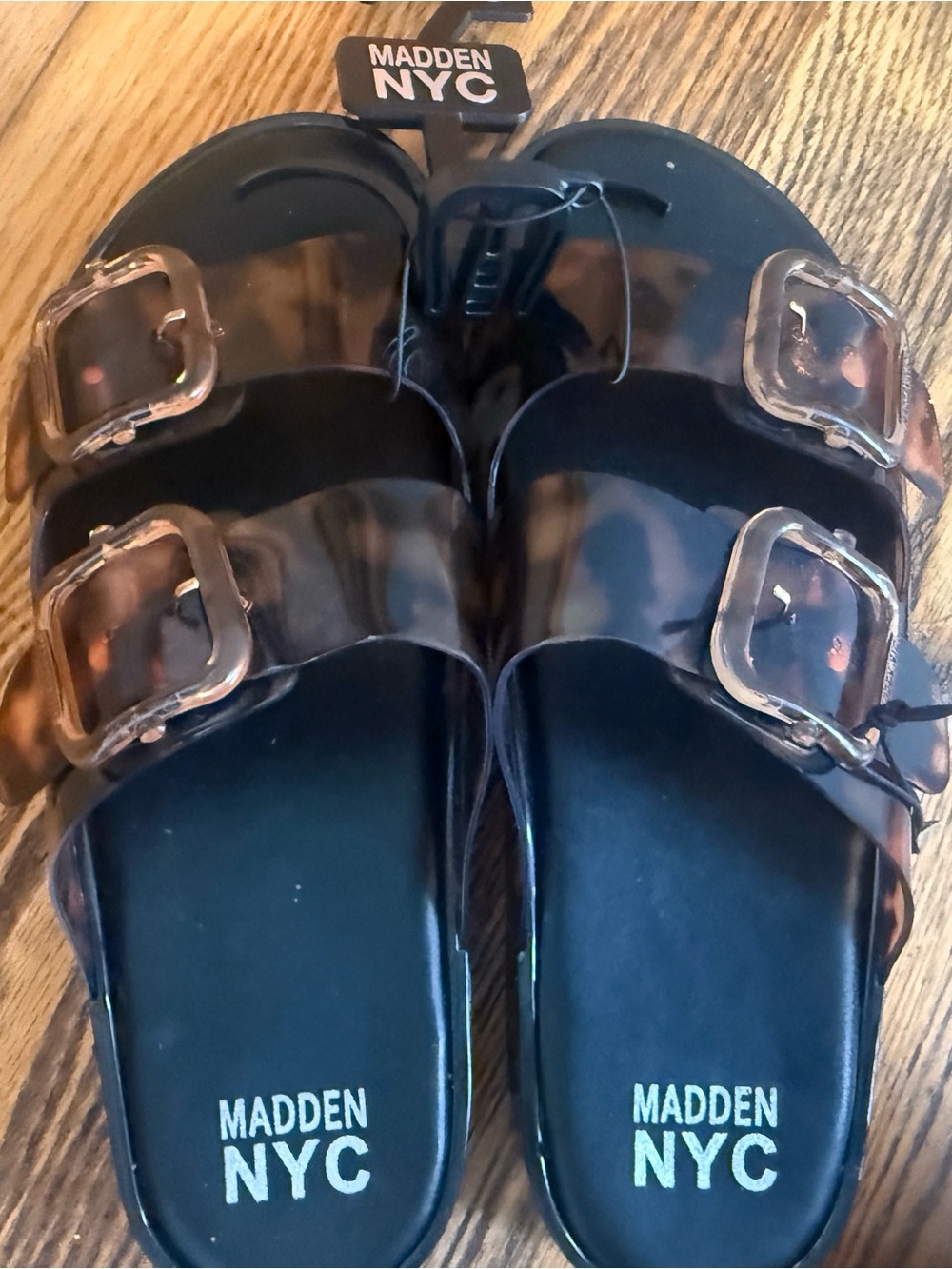 NWT Madden size 9 Women's Black Jelly Slide Sandals